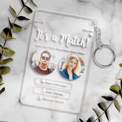 Personalized Perfect Match With Photos Keychain/Plaque/Night Light