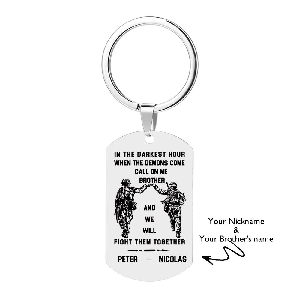 Personalised Call On Me Brother Engraved Tag Keychain | Thoughtful Gift