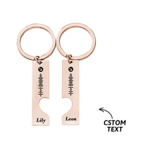 Scannable Custom Music Code Keychain 2pcs a Set
