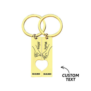 Couple Keychain Set Custom Heart Keychain Personalized 2 Pcs Matching Couple Keyring Gift For Him Valentine's Day Gift For Boyfriend/Husband