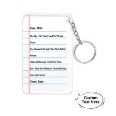 Custom Acrylic Love Letter Keychain Valentine's Day Gift For Boyfriend