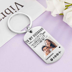 Custom Photo Keychain Custom Name Keychain for Husband Anniversary Gift
