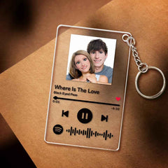 Scannable Music Code Comic Filter Plaque Keychain Music and Photo Acrylic Gifts for Couple
