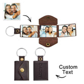 Mini Envelope Photo Keychain Personalized Vintage Engraved Leather Keychain Father's Day Gifts