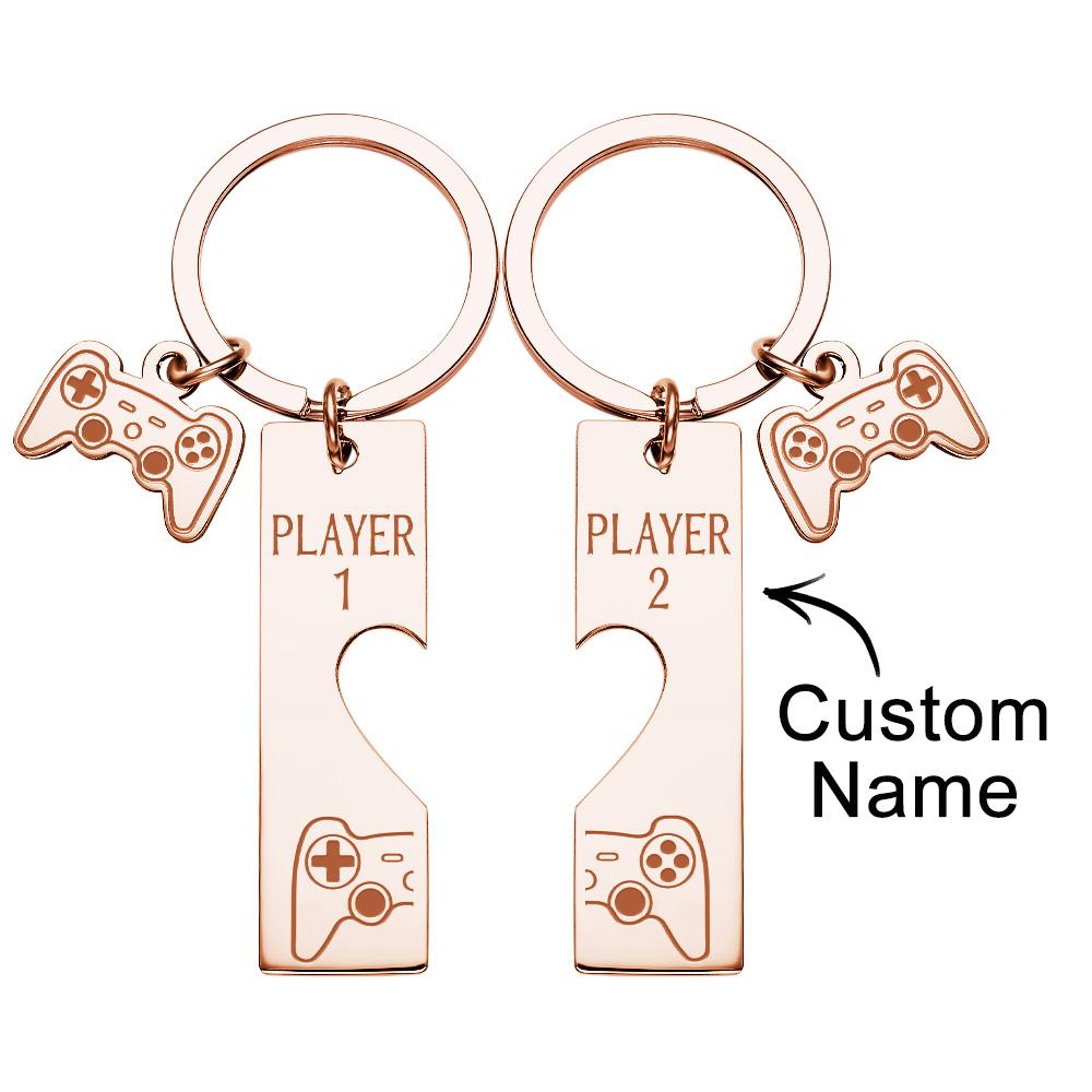 Retro game console-shaped engraved keyring in detailed finish, robust materials for everyday use — personalised gift for gamers