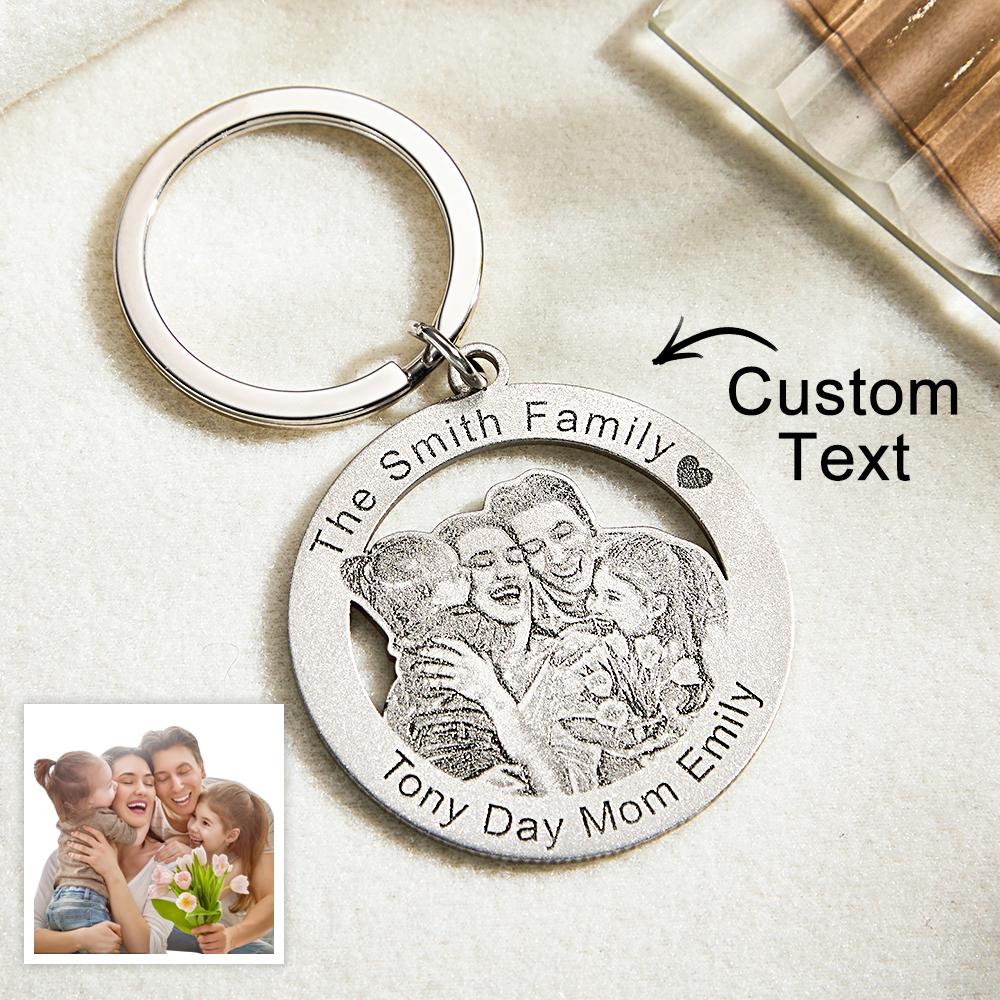 Personalised photo keyring attached to keys — everyday custom keepsake gift for mum