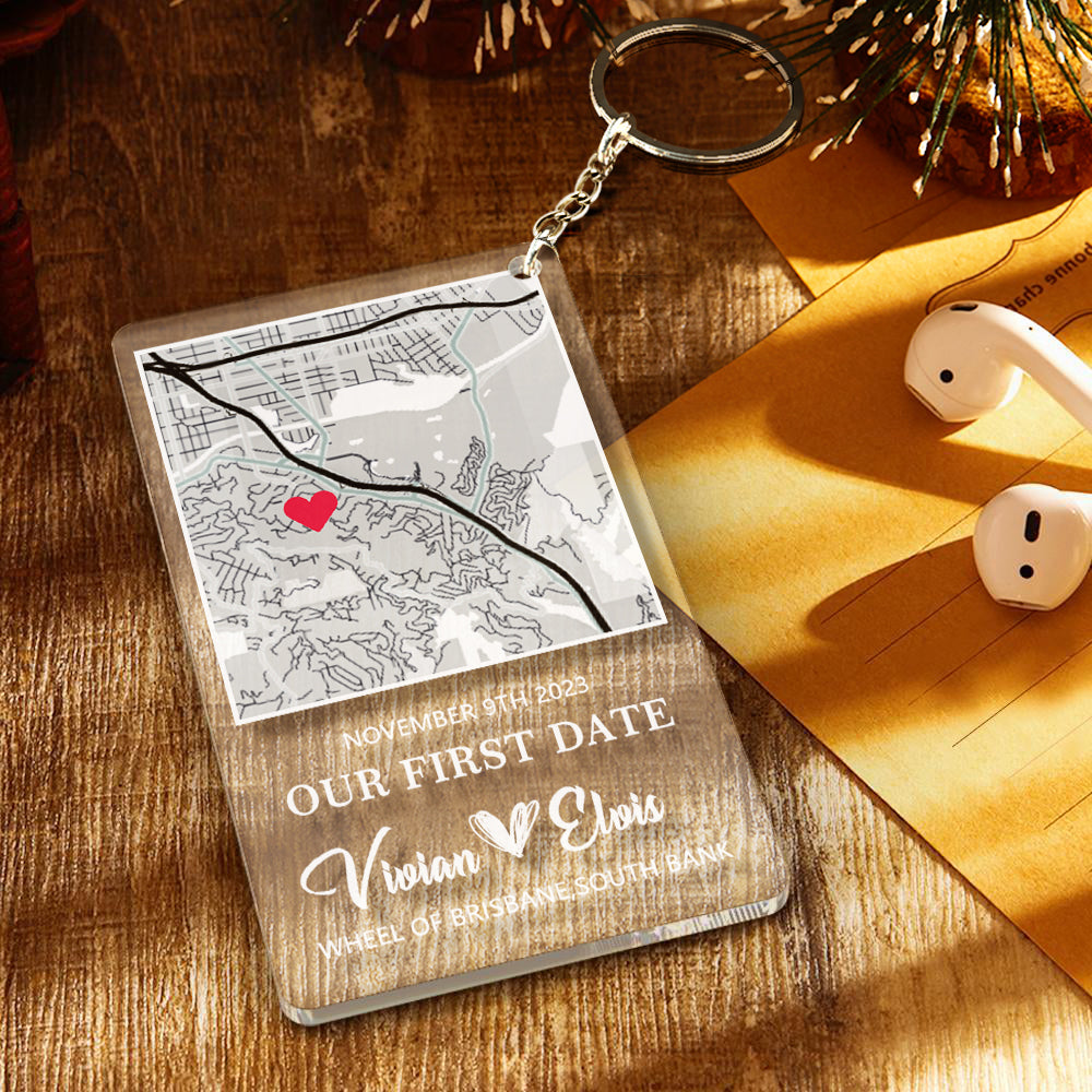 Personalised acrylic plaque frame with map background and music code – anniversary or wedding gift idea