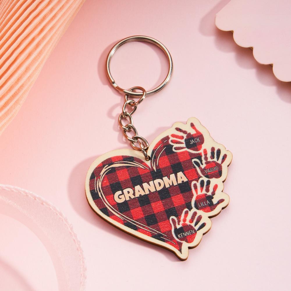 Reverse view of personalised wooden keyring highlighting space for an additional signature or message and lightweight design