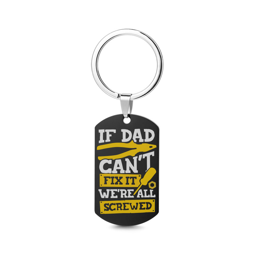 Reverse of personalised aluminium keyring showing custom photo print – custom photo keychain ideal as a Father's Day or Grandad gift