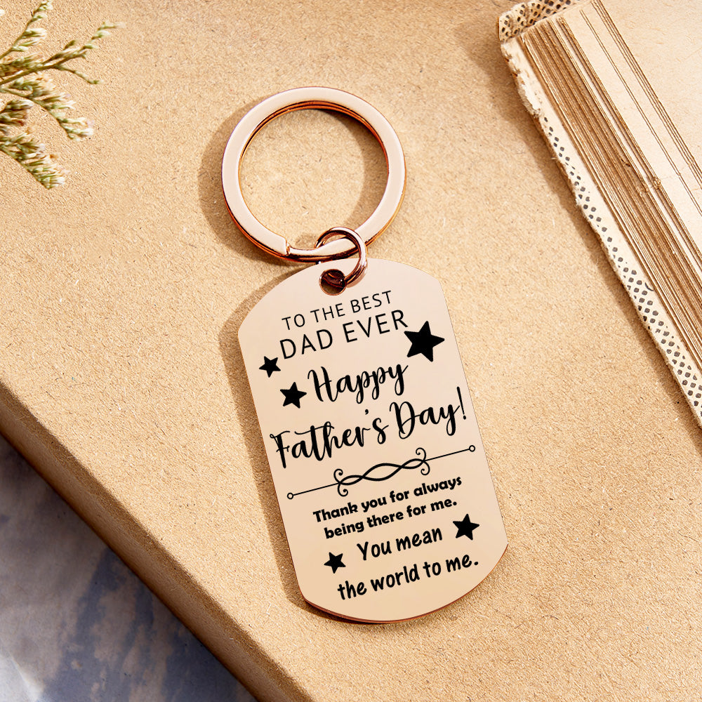 Packaged personalised photo keychain on a keyring — thoughtful Birthday, Christmas or anniversary gift for Dad