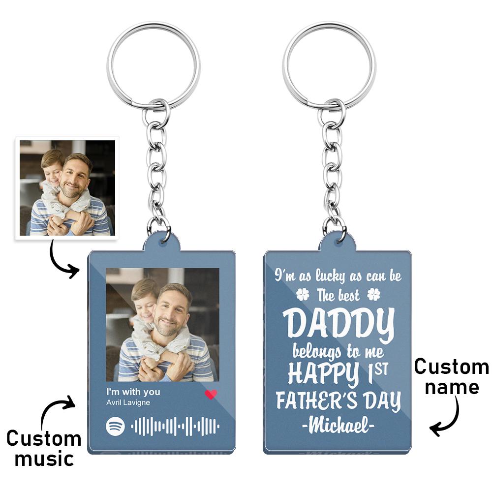 Assorted personalised Father's Day keyrings in multiple custom colours — keepsake gift for him