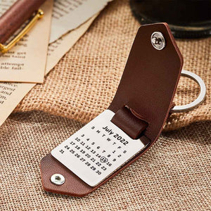 Custom Leather Keychain Personalized Engrave Keychain Anniversary Gift For Couple Birthday Gift