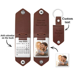 Custom Leather Keychain Personalized Engrave Keychain Anniversary Gift For Couple Birthday Gift