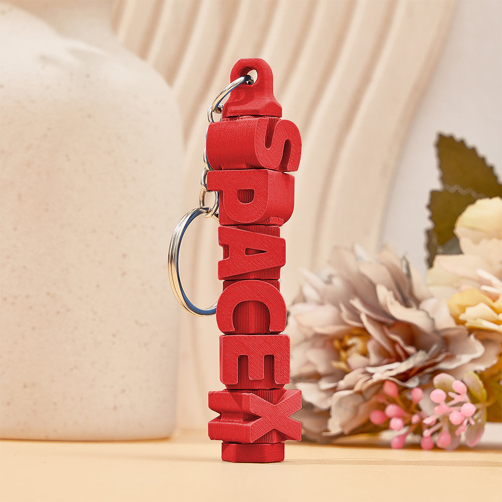 Colour variant A of 3D printed personalised name keychain – vibrant custom name tag, perfect as a personalised gift