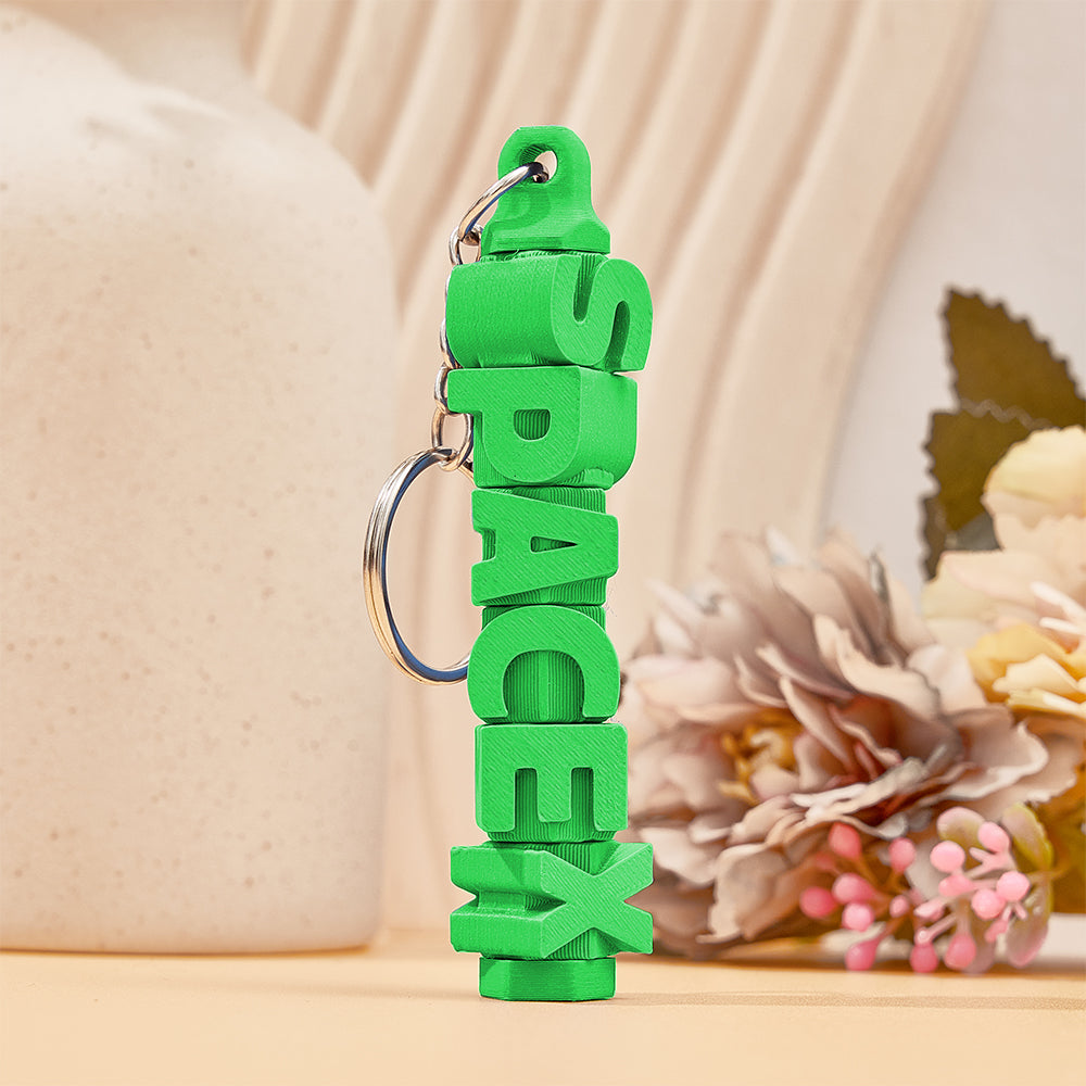 Colour variant G of 3D printed personalised name keychain – colourful custom name tag, perfect for birthdays and graduations