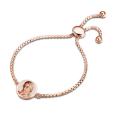 Personalised Circle Photo Bracelet for Women | Customisable S925 Silver