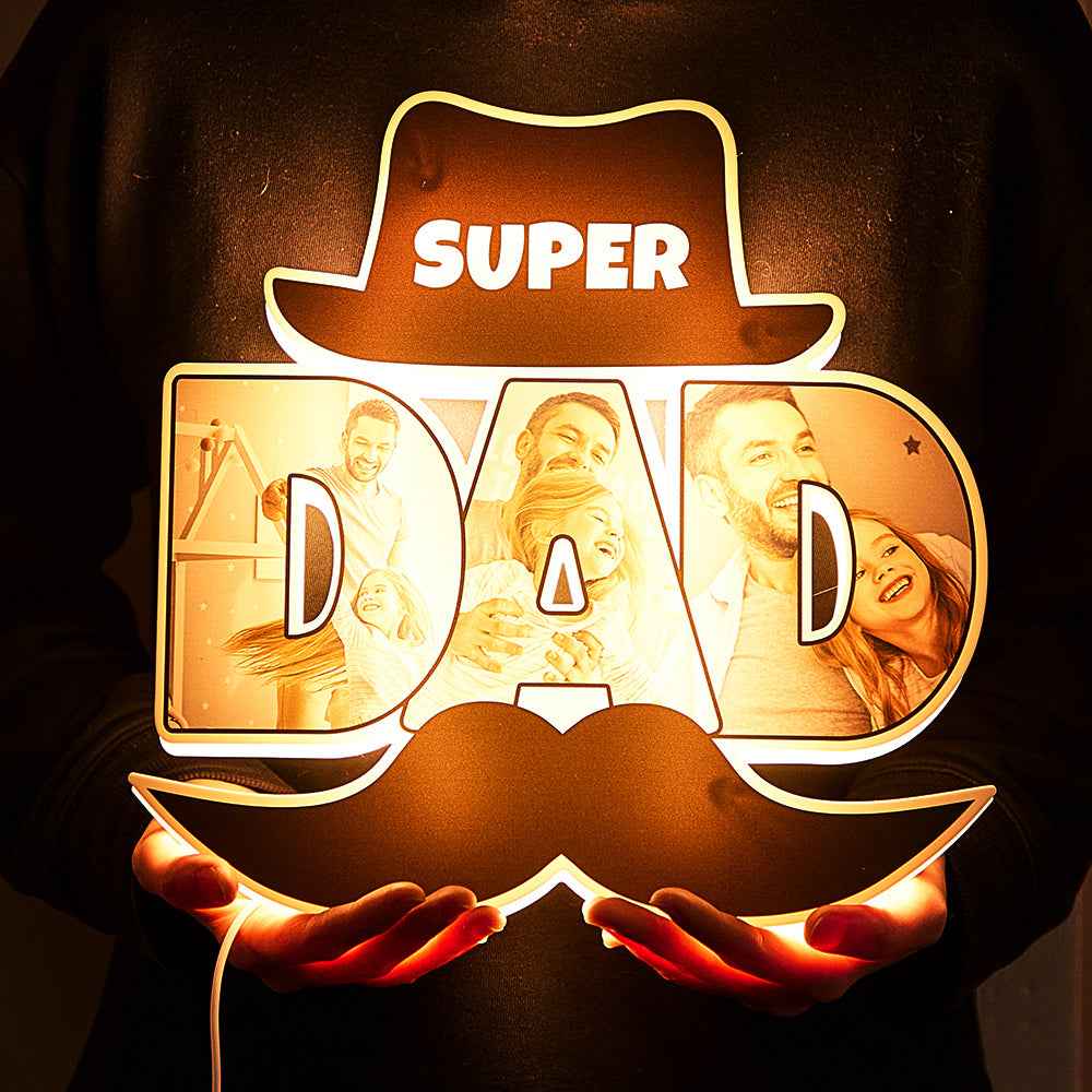 Custom Photo Night Light Funny Beard Father's Day Gifts