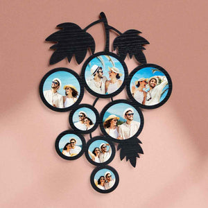 Custom Photo Grape Shaped Frame Personalized Picture Black Wall Decoration