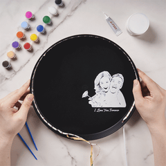 Personalised Photo Moon Lamp with Engraved Text | DIY Clay Night Light