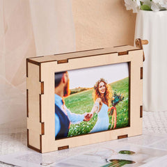Personalised Rolling Photo Frame - Custom Wooden Picture Display | Valentine's Wedding Gift