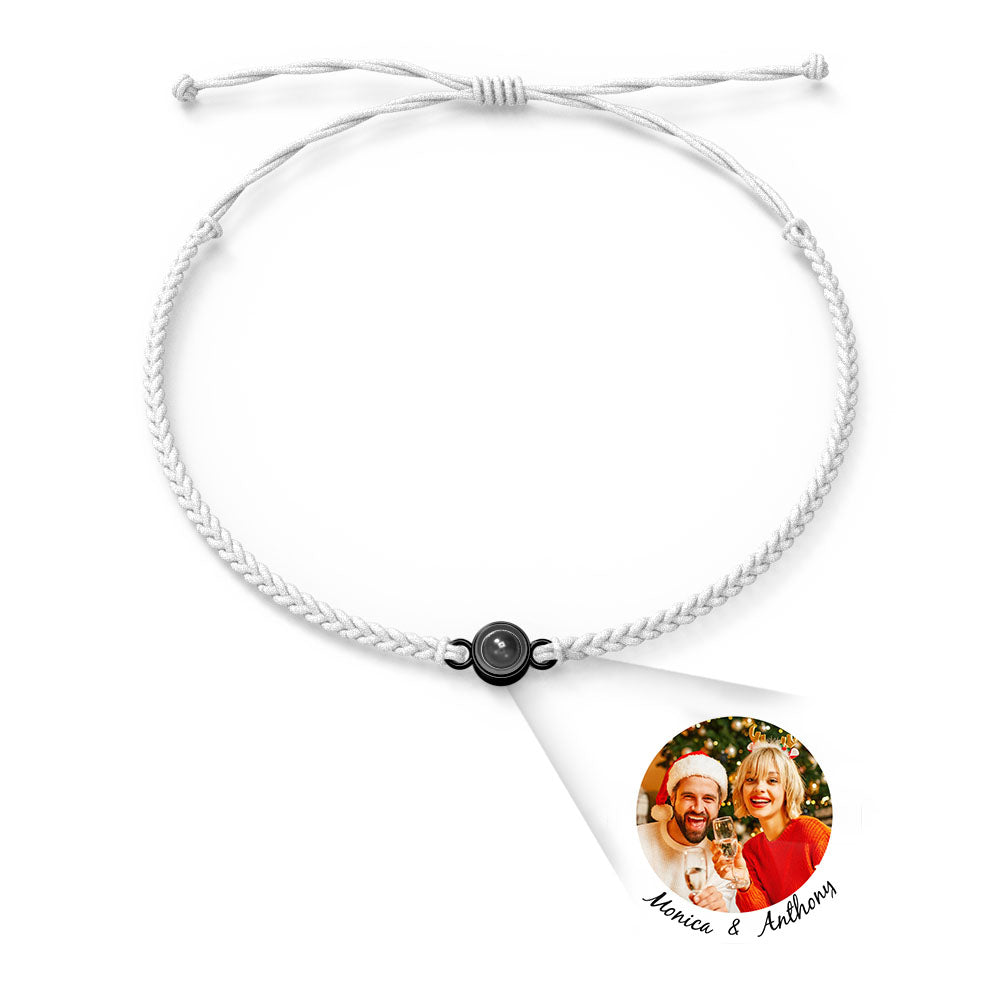 Personalised Photo Projection Charm Bracelet | I Love You in 100 Languages | Custom Birthday Gift