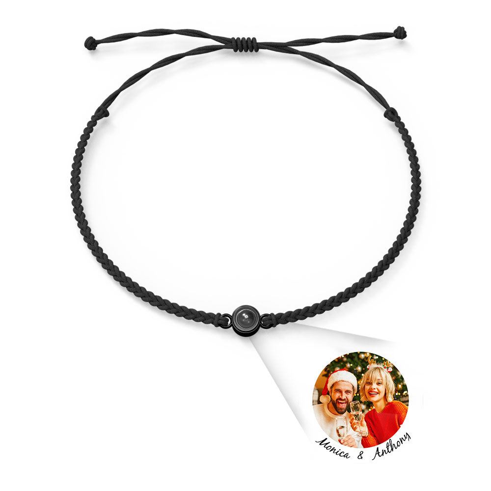 Personalised Photo Projection Charm Bracelet | I Love You in 100 Languages | Custom Birthday Gift