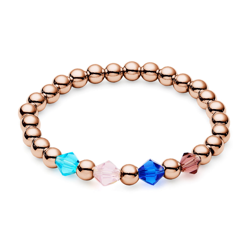 Personalised 1-12 Birthstone Family Bracelet | Elastic Beaded Gift for Women