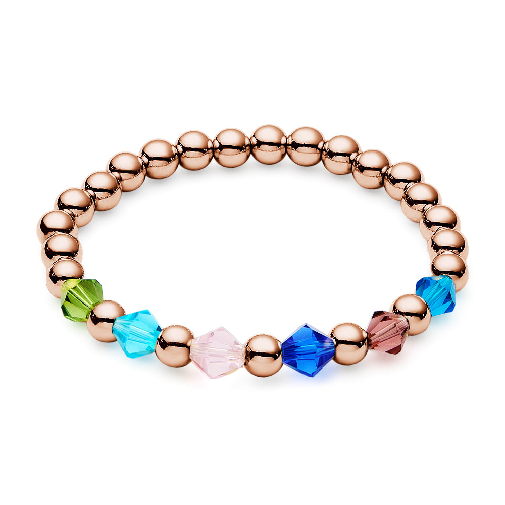 Personalised 1-12 Birthstone Family Bracelet | Elastic Beaded Gift for Women