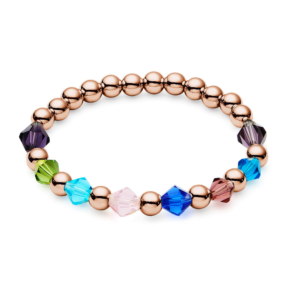 Personalised 1-12 Birthstone Family Bracelet | Elastic Beaded Gift for Women