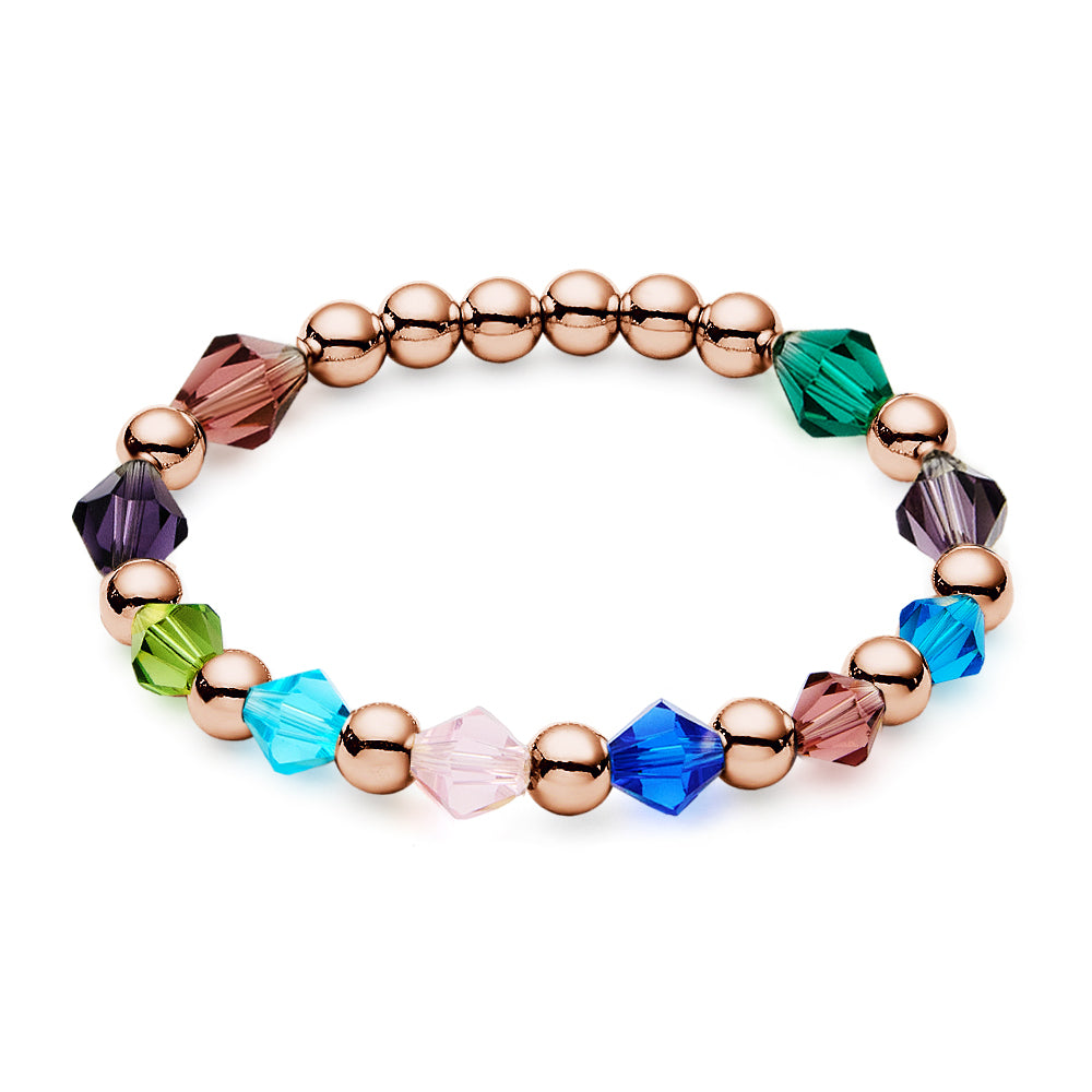 Personalised 1-12 Birthstone Family Bracelet | Elastic Beaded Gift for Women