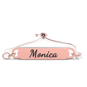 Custom Engraved Bar Bracelet - Length Adjustable