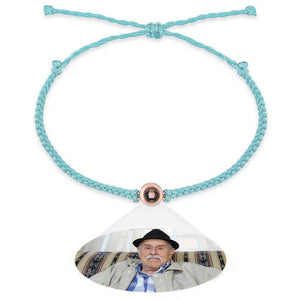 Personalized Photo Projection Couple Bracelet Braided Black Rope Bracelet Gift for Parents and Grandparents