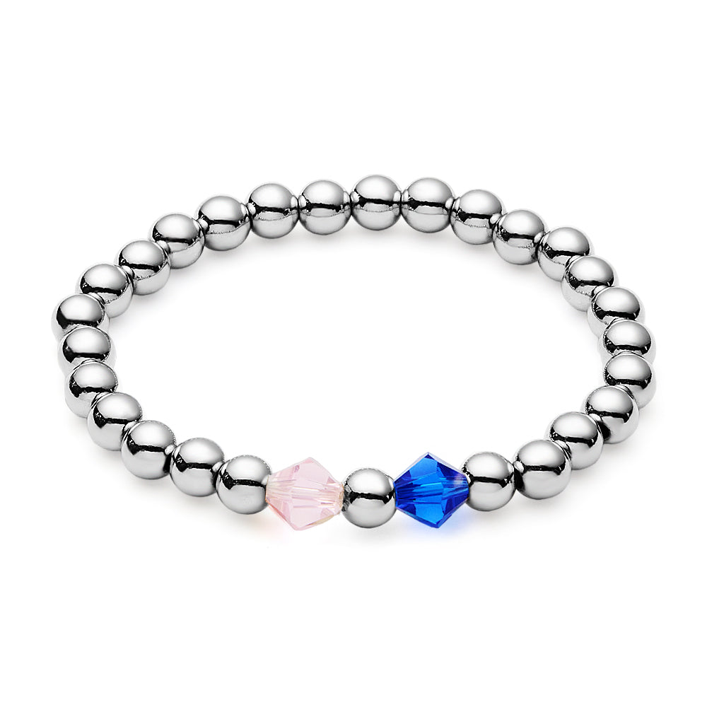 Personalised 1-12 Birthstone Family Bracelet | Elastic Beaded Gift for Women