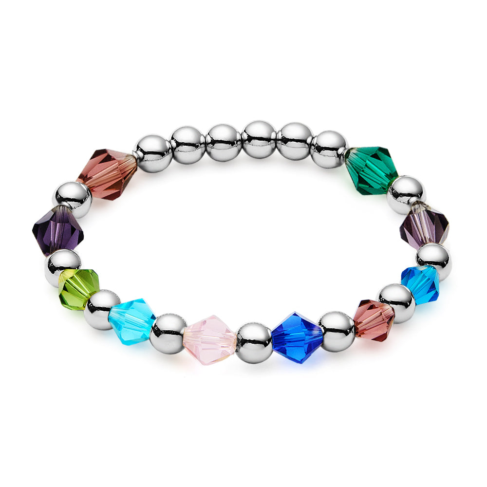 Personalised 1-12 Birthstone Family Bracelet | Elastic Beaded Gift for Women
