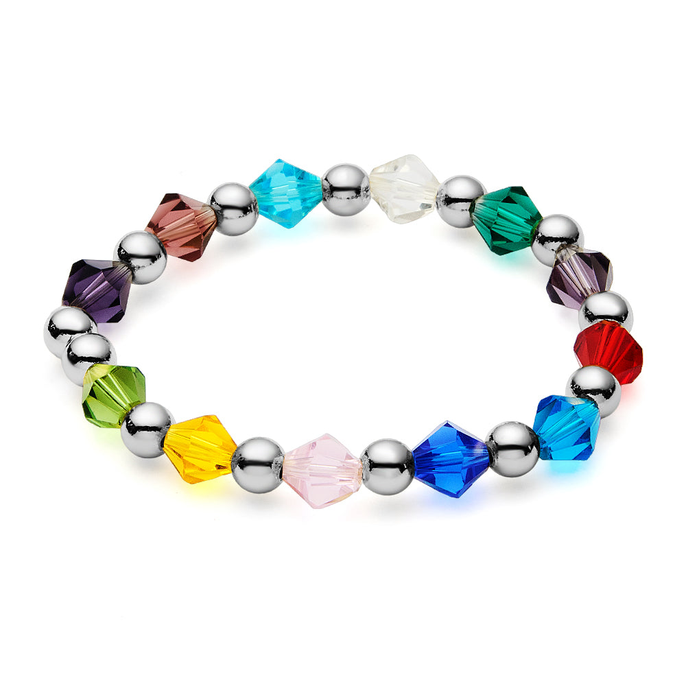 Personalised 1-12 Birthstone Family Bracelet | Elastic Beaded Gift for Women