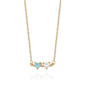 Personalized Heart-Shaped Birthstone Necklace Anniversary Birthday Gift for Her