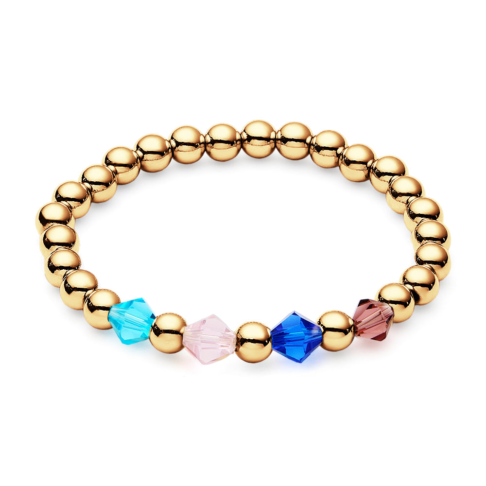 Personalised 1-12 Birthstone Family Bracelet | Elastic Beaded Gift for Women