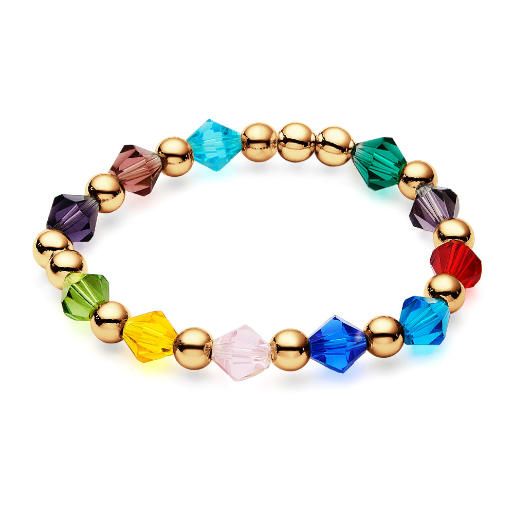 Personalised 1-12 Birthstone Family Bracelet | Elastic Beaded Gift for Women