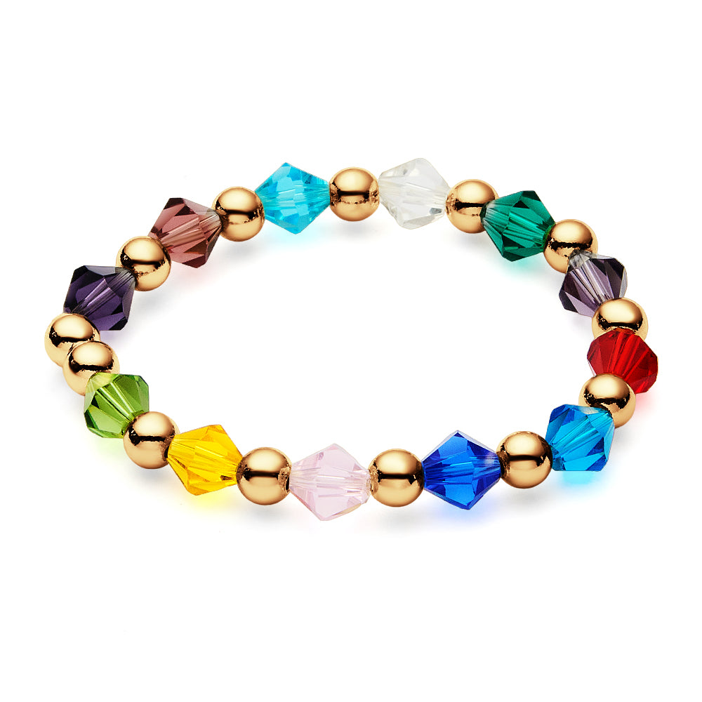 Personalised 1-12 Birthstone Family Bracelet | Elastic Beaded Gift for Women