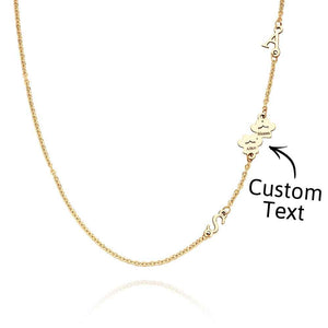 Custom Engraved Animal Paw Shape Initial Necklace – Unique Wedding Gift