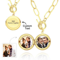 Personalized Photo Elegant Necklace Engraved Pendant Chain Necklace for Her