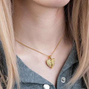 Custom Photo Engraved Necklace Angel Wings Delicate Diamond Gifts