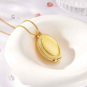 Custom Photo Necklace Container Oval Locket Pendant Necklace Gift for Women