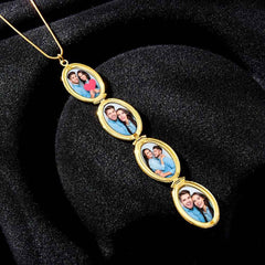 Custom Photo Necklace Container Oval Locket Pendant Necklace Gift for Women