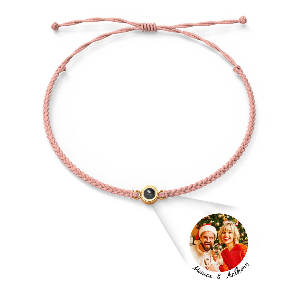 Personalised Photo Projection Charm Bracelet | I Love You in 100 Languages | Custom Birthday Gift