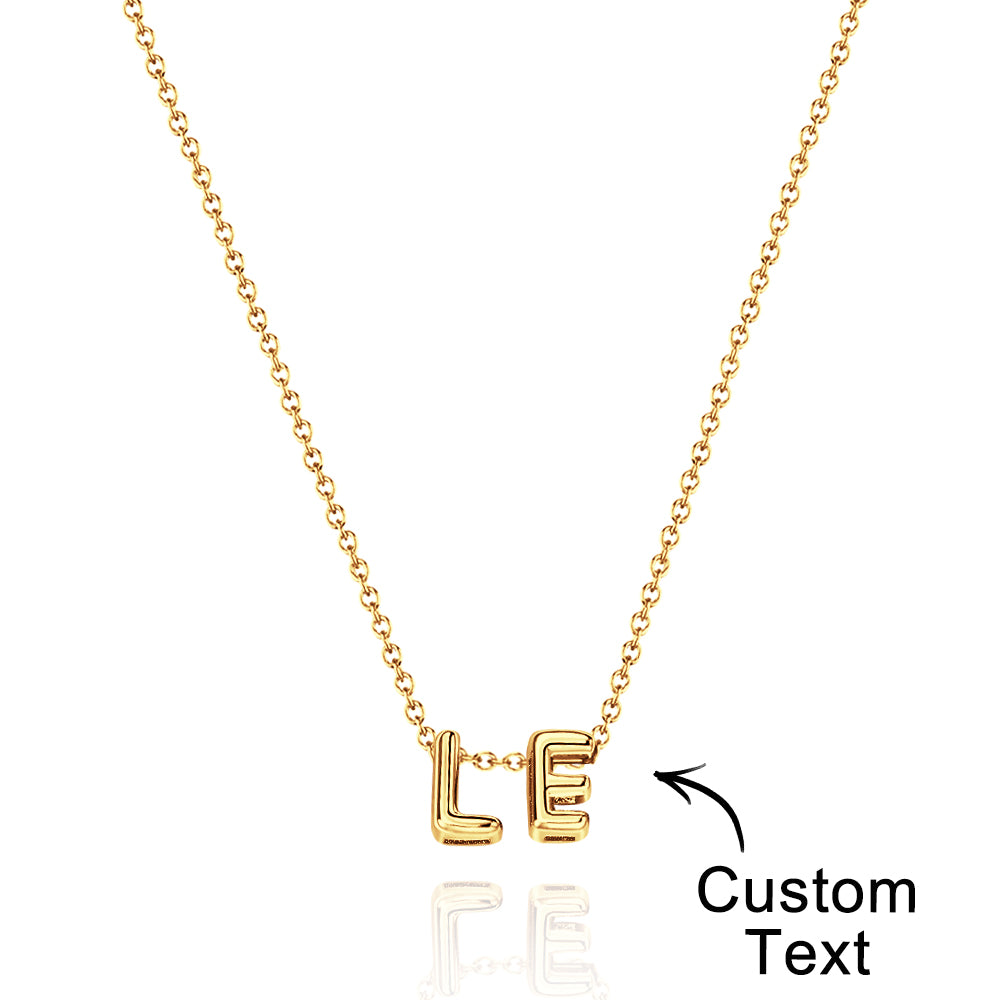 Personalised 3D Bubble Letters Name Necklace - Unique Gift for Loved Ones