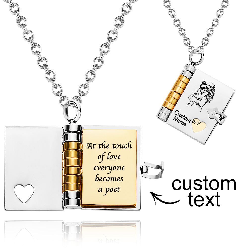 Personalised My Little Star Book Necklace - Engraved Message Locket for Daughter