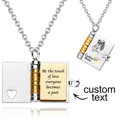 Personalised My Little Star Book Necklace - Engraved Message Locket for Daughter