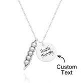 Peas In A Pod With Names Necklace Personalized Engraved Pendant Valentine's Day Gifts