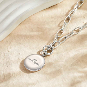 Personalized Photo Elegant Necklace Engraved Pendant Chain Necklace for Her